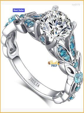 4.3 Carat Sterling Silver Butterfly Wedding Engagement Promise Ring Set
